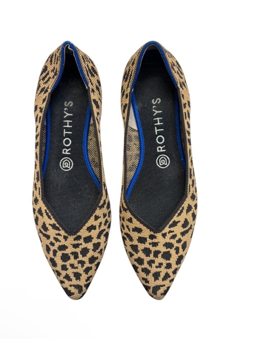 Rothy’s leopard print the point knit flats